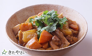 鶏肉と根菜の麺つゆ煮